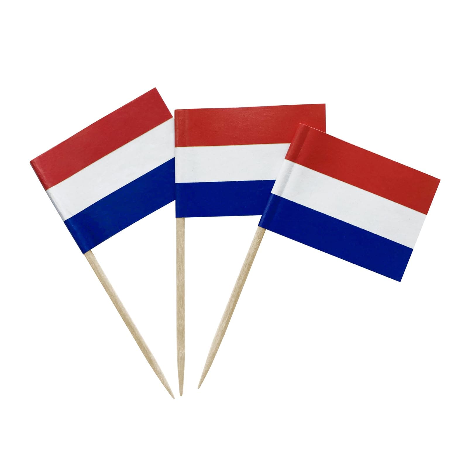 100PCS Netherlands Dutch Small Toothpick Flags Decor Mini Cupcake Toppers Cocktail Picks