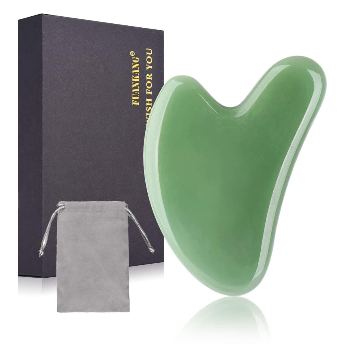 Jade Gua Sha Facial Tools Gua Sha Stone Massage Tool for face Tool with - by FUANKANG