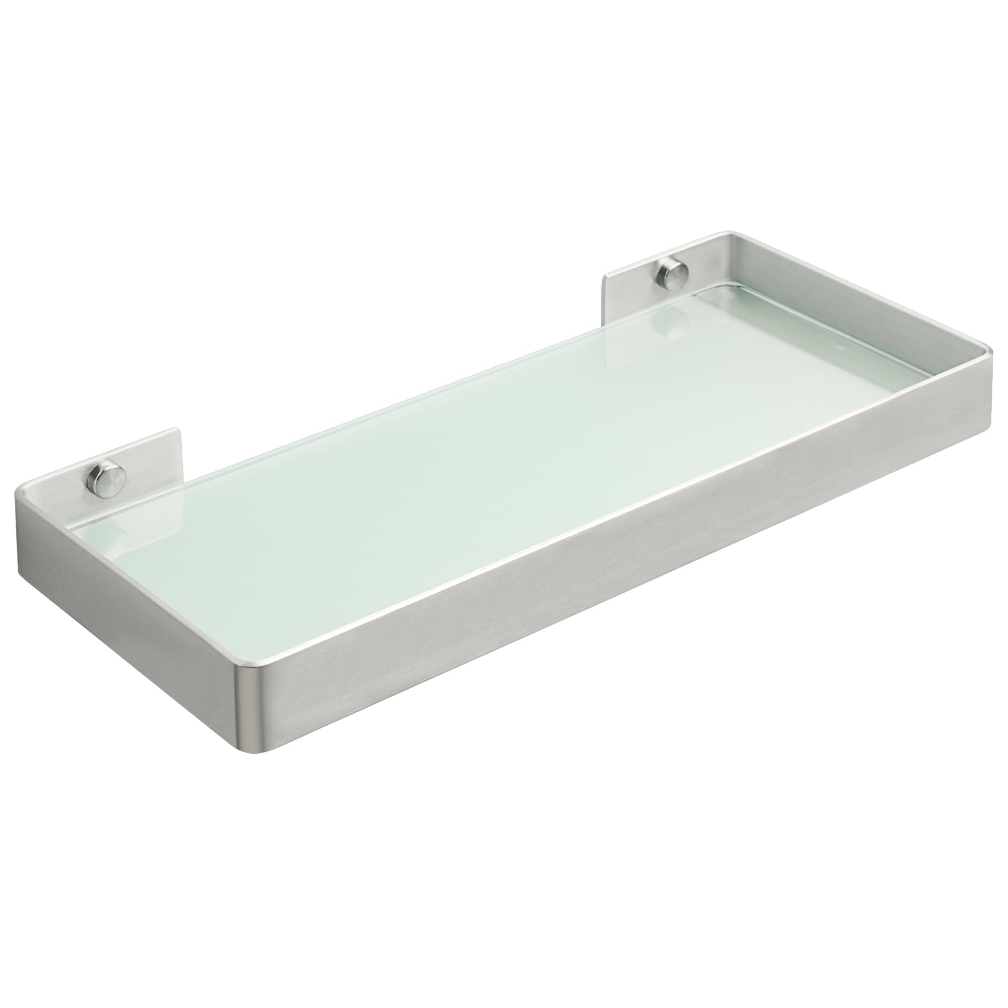 Alise Bathroom Shelves, Brushed Nickel Glass Floating Shelves for Bathroom Wall Mounted Bathroom Shelf Over Toilet,SUS304 Stainless Steel Wall Shelf with Glass for Shower,Vanities,Kitchen,11.8 inch