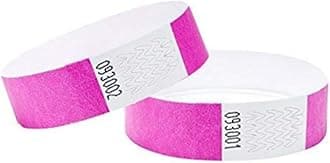 Tyvek Wristbands 3/4 inch 100 Pack, Paper Like Bracelets Used for Events, Nightclubs, waterparks etc. Pink