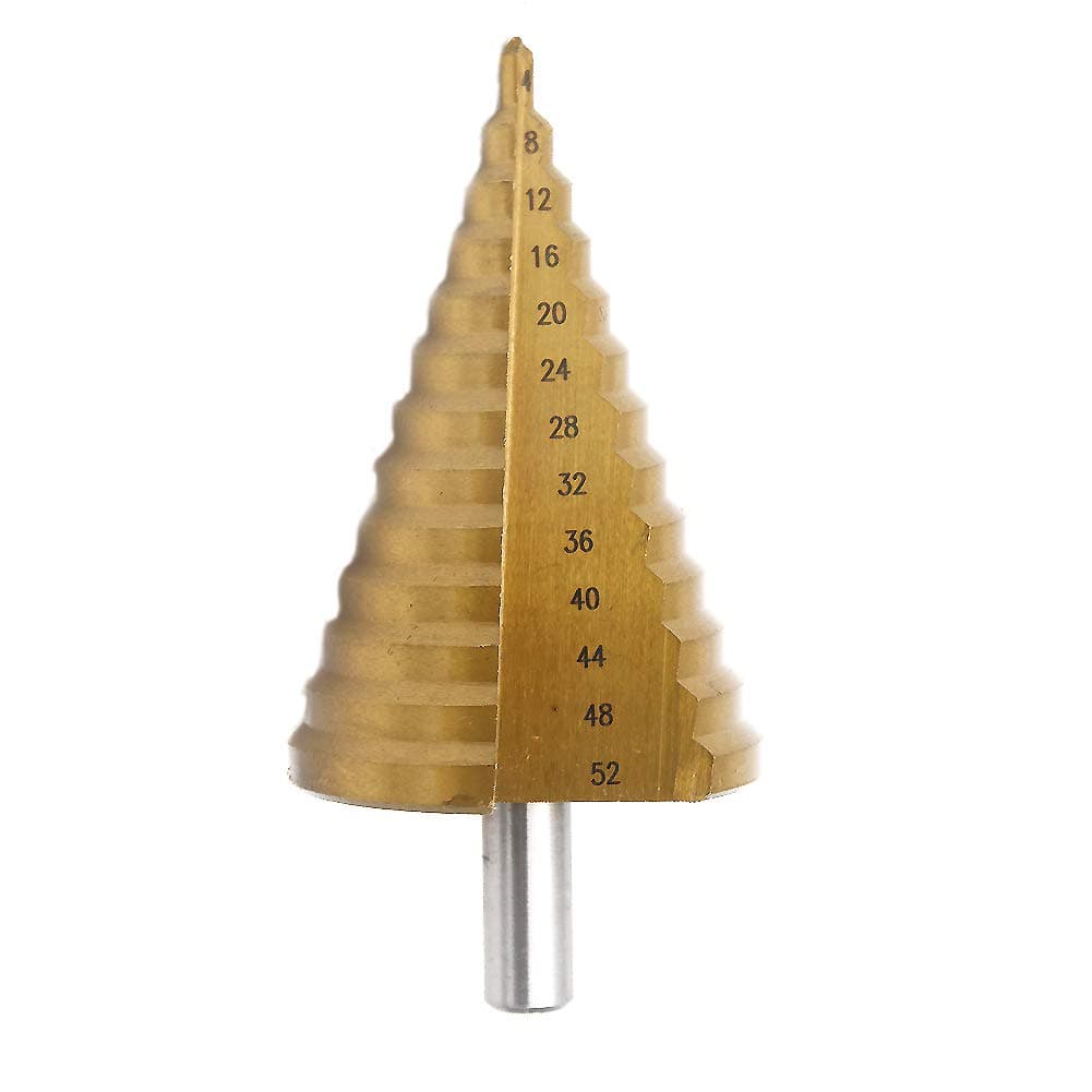 ChiloskitLarge Step Drill Bit, High Speed Steel Unibit Step Drilling Bit Set for Metal Hole Cuter Wood Hole,4-52mm