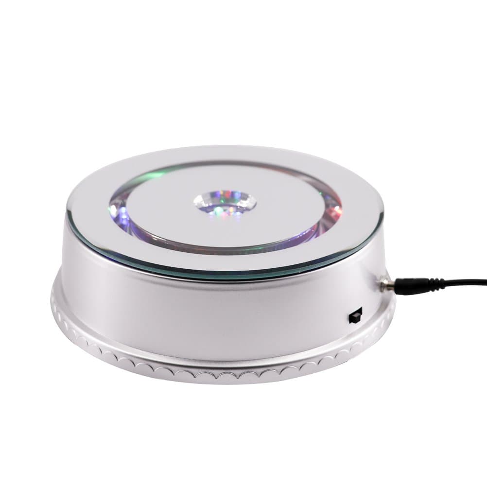 Finaze Crystal Display Stand Rotating Base 15 LED Light-6 Inch