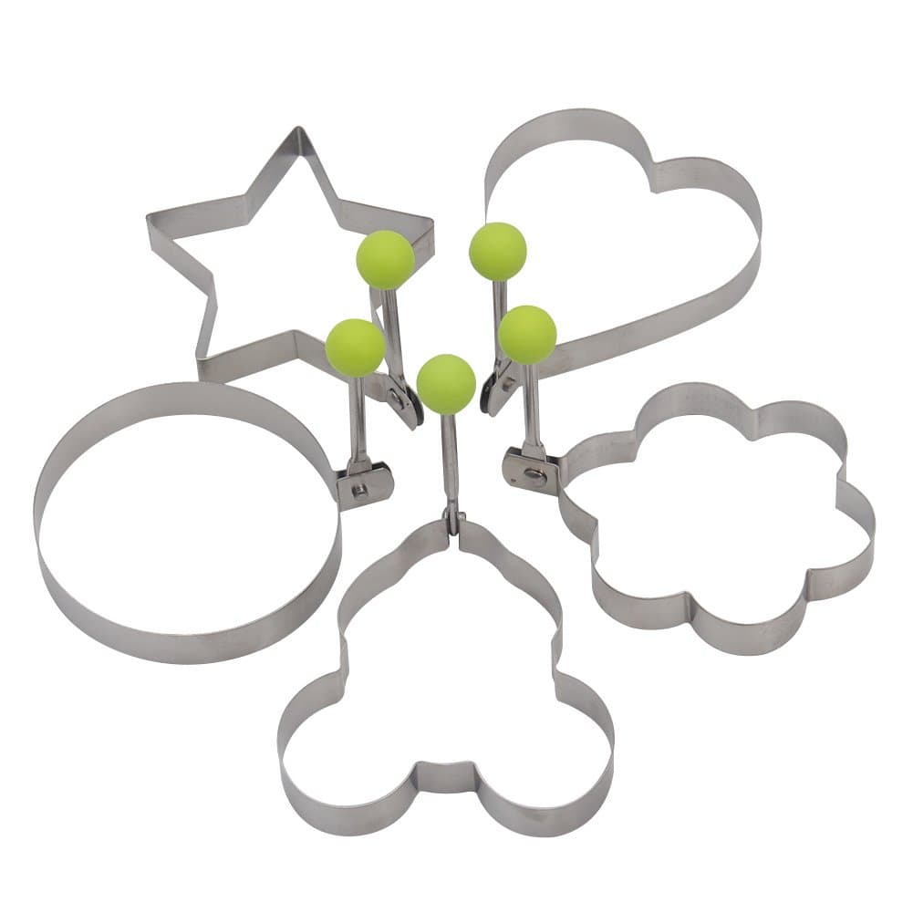 Fried Egg Rings Mold,Lancoon 5pcs Set Non-Stick for Griddle Pan, Egg Shaper Pancake Maker with Handle-Egg Form for Frying Cooking KT31