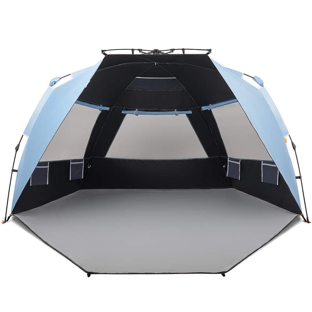 Easthills Outdoors Instant Shader Enhanced Pop Up Beach Tent Instant Sun Shelter with UPF 50+ UV Protection Double Black Coating for Kids & Family Pacific Blue