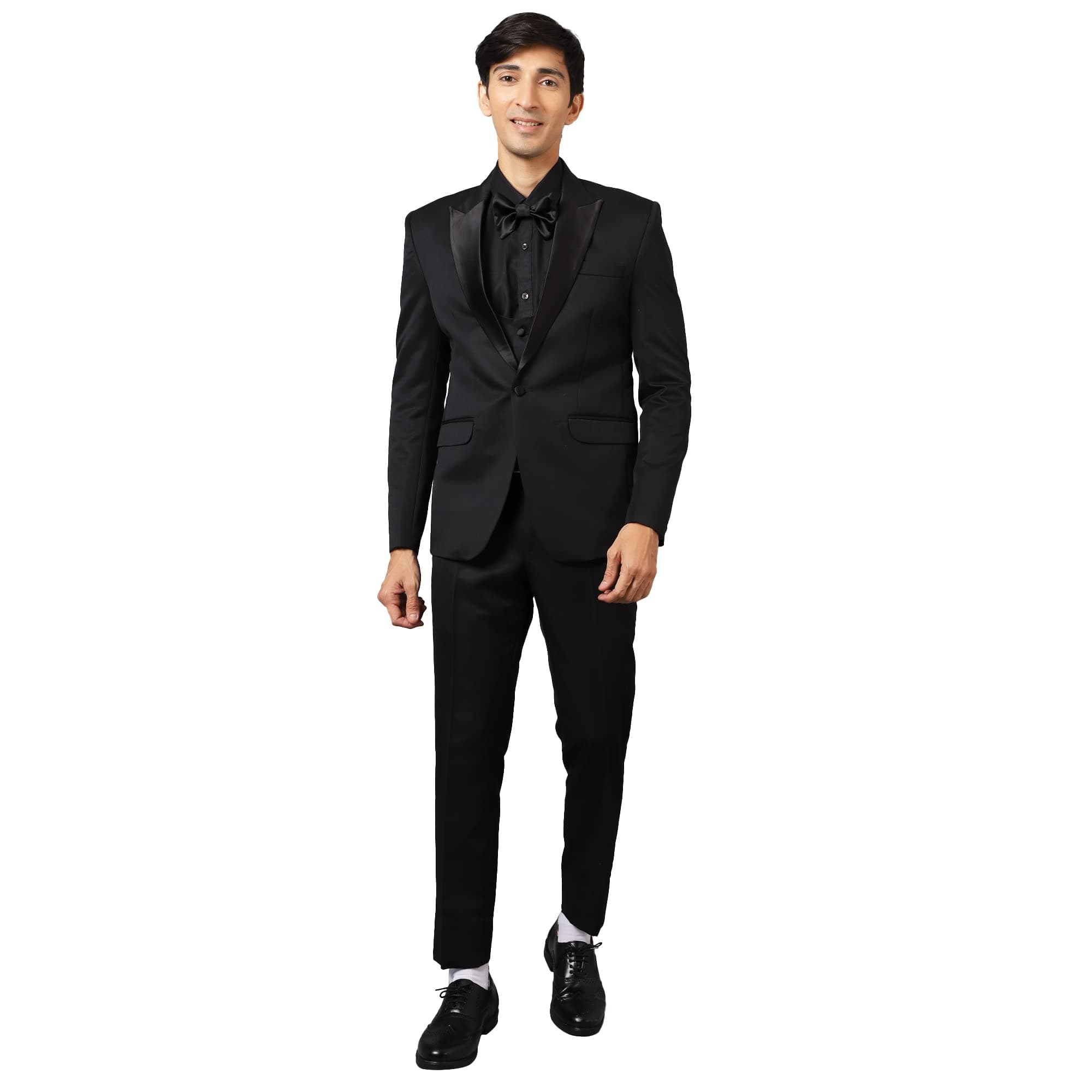 WINTAGEMen's Tuxedo Black 3PC Suit