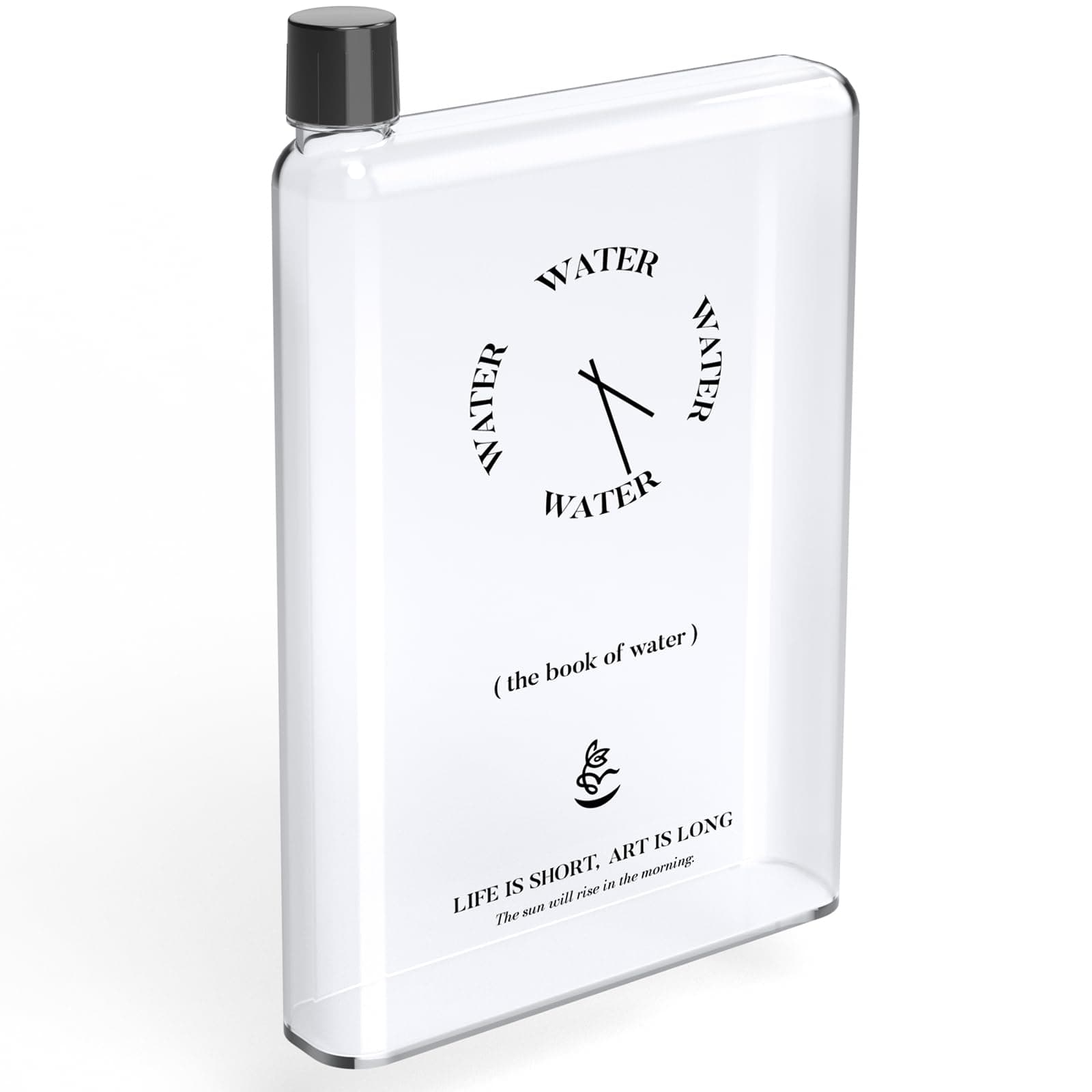 NiHome 750ml Flat Bottle for Handbag – A5 Slim Design, Leak-Proof & BPA-Free, Ideal for Travel, Square Transparent Shape Fits Easily in Bags