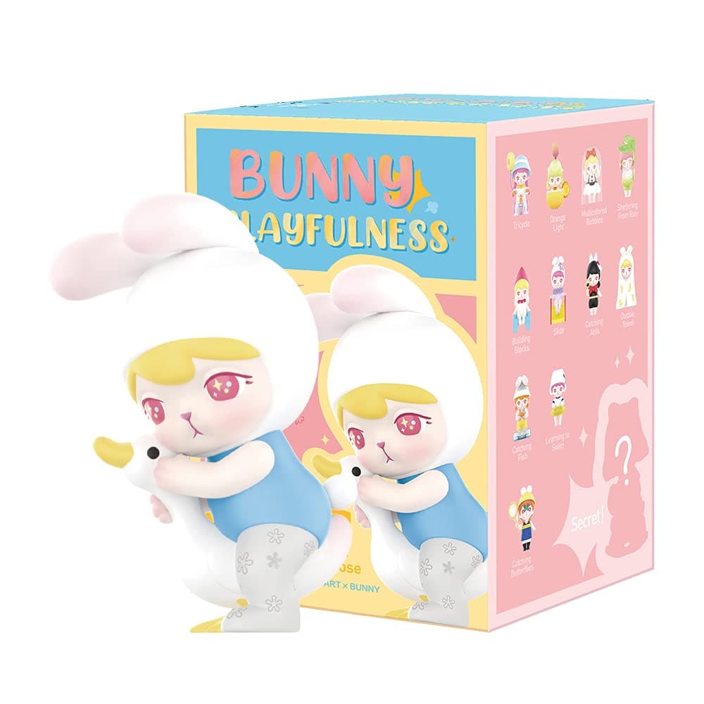 POP MARTBunny Playfulness Blind Box Figures, Random Design Box Toys for Modern Home Decor, Collectible Toy Set for Desk Accessories, 3PC