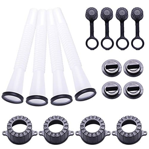 RUNMIND Fuel Can Spout, Gas Can Spouts Replacement Old Style Nozzle Kit for Universal 5gal 2.5 10 Gallon Gas Tank or Water Jug(4 Pack)