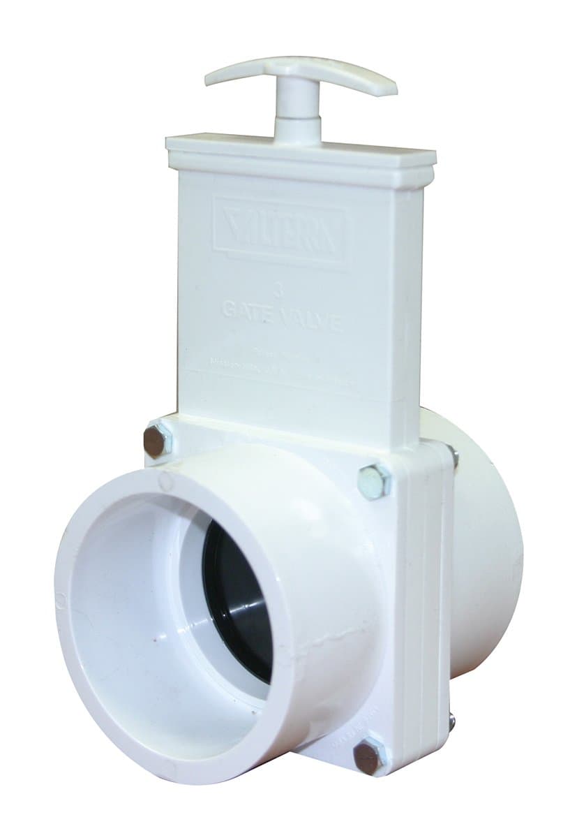 Valterra 6301 PVC Gate Valve, White, 3" Slip