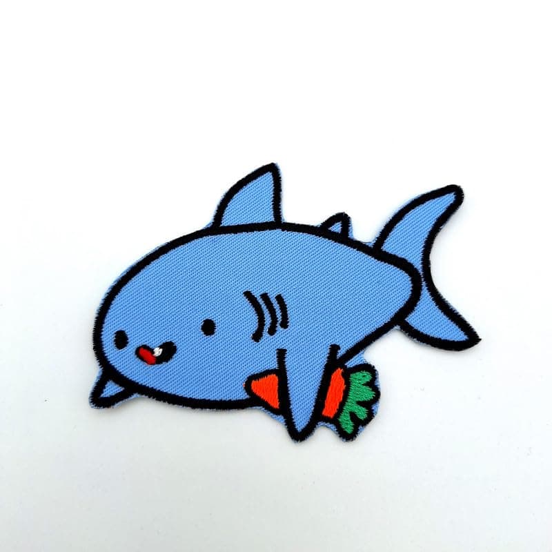 Shark with Carrot Embroidered Patch Badge Applique Iron on
