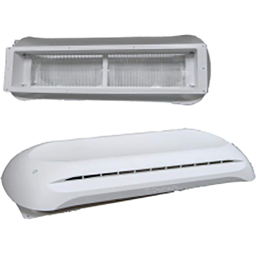 RV Refrigerator Vent Cover, Base and Cap, Polar White