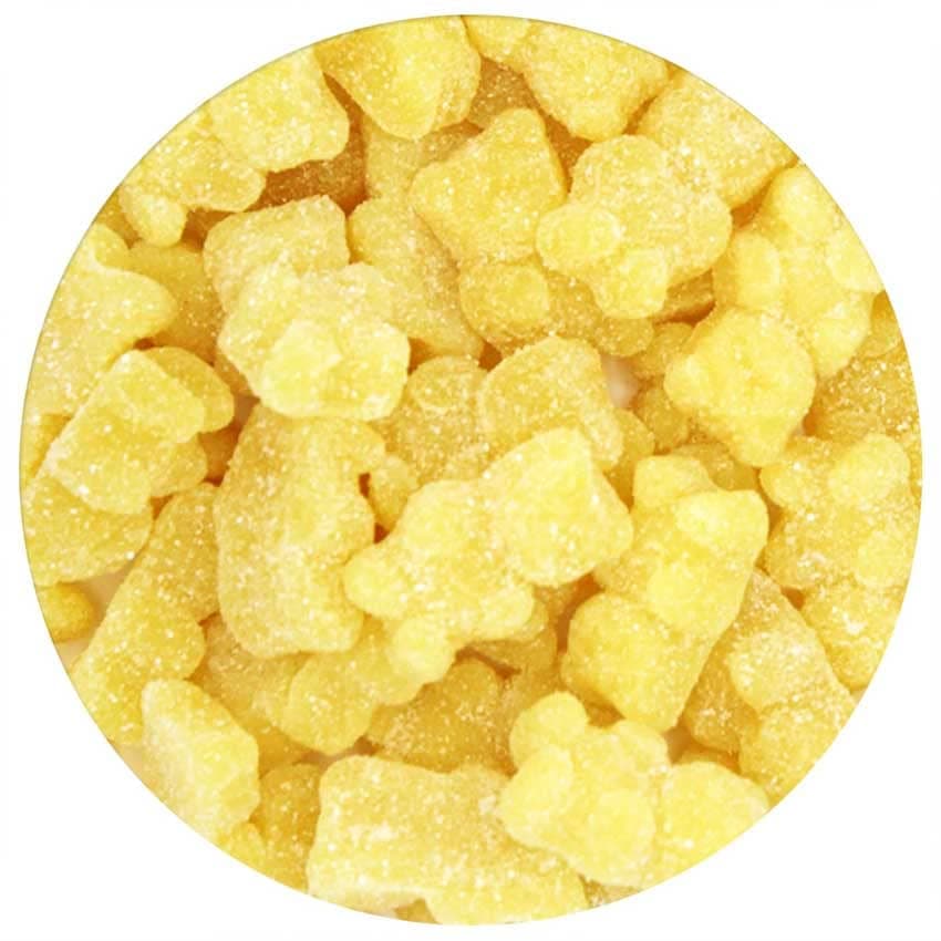 Yellow Gummy Bears Sugared, 2.2 Pound Bag, Yellow Candy Lemon Flavored, The Hampton Popcorn & Candy Company