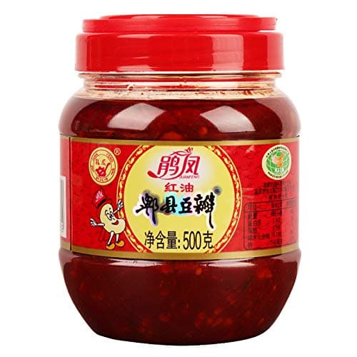郫县豆瓣酱, Sichuan Pixian Boad Bean Paste, Pixian Doubanjiang Chili Paste, Hong You Dou Ban with Red Chili Oil, Soybean Paste, Chili Bean Sauce, Double standard certification, 17.63 oz.