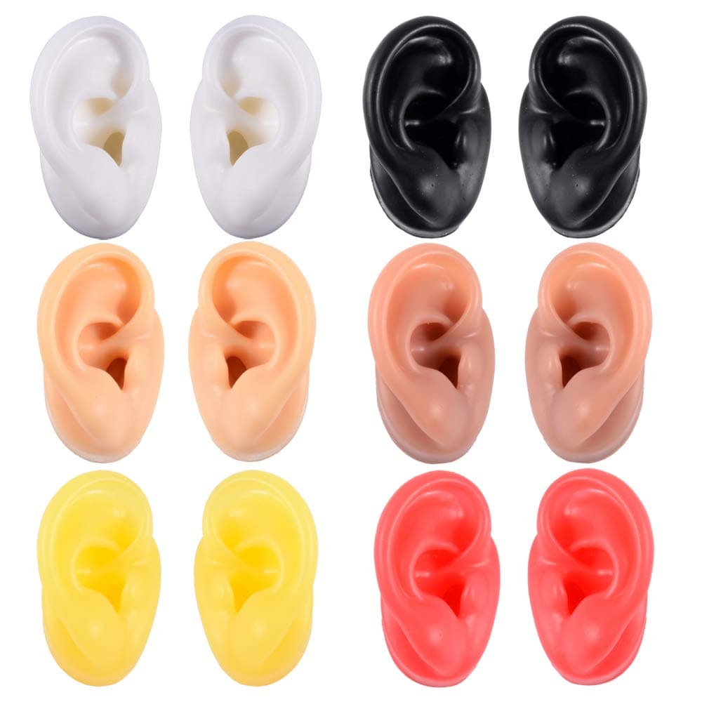 CHUANCI Soft Silicone Ear Model for Hearing aid 1:1 Human Ear Ear Model Simulation Display Props Teaching Tools Jewelry Display Earrings