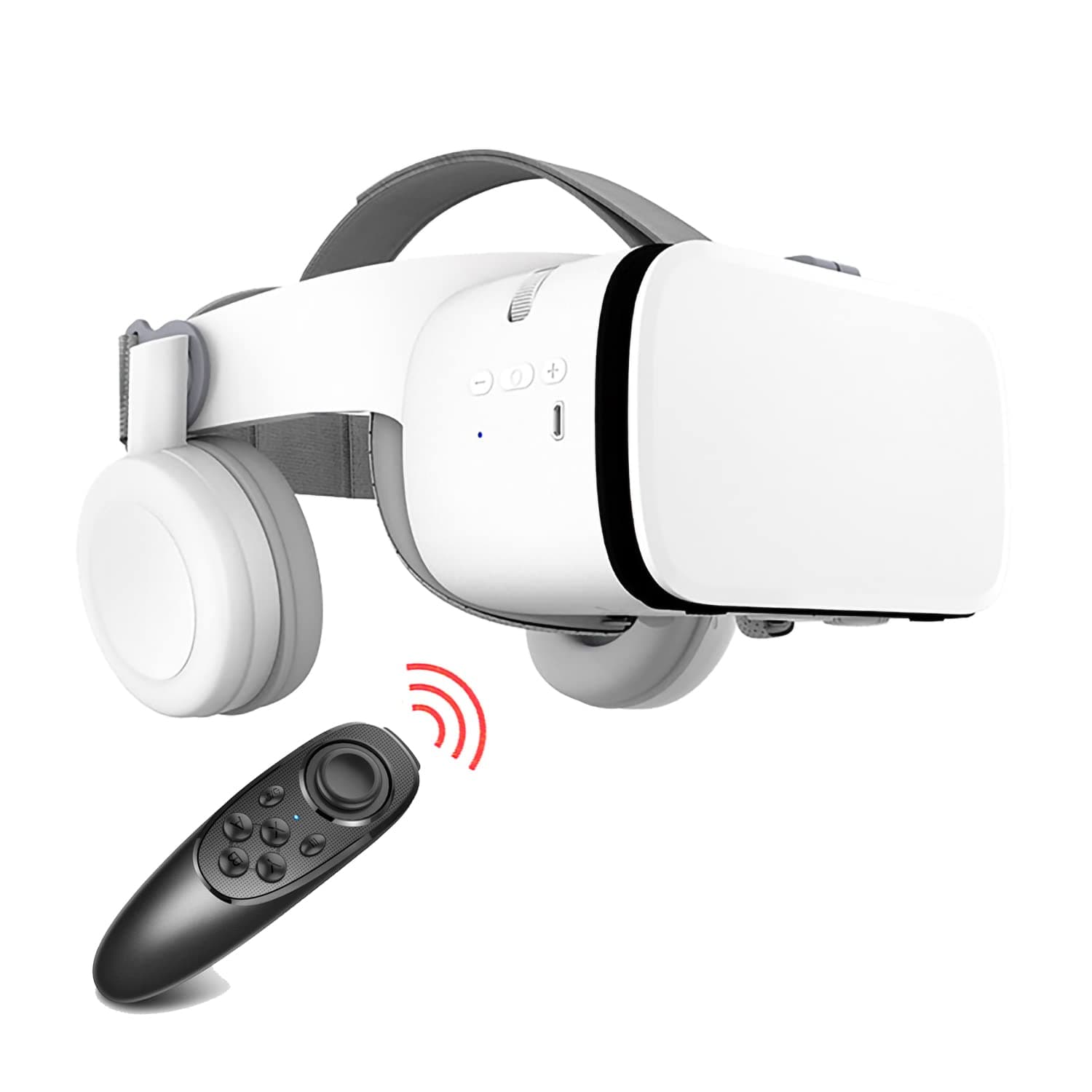 Virtual Reality Headset for Phones 3D VR Glasses with Remote Controller for Movies & Games Metaverse Goggles with Bluetooth Headset, Compatible with iPhone/ Android Phones (Mocute Controller)