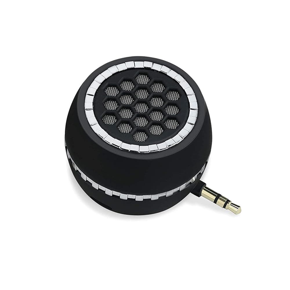 Portable Speaker, Crystal 3W 27mm 8Ω Mini Wireless Speaker with 3.5mm Aux Audio Jack Plug in Clear Bass Micro USB Port Audio Dock for Smart Phone, for Pad, Computer (Black)