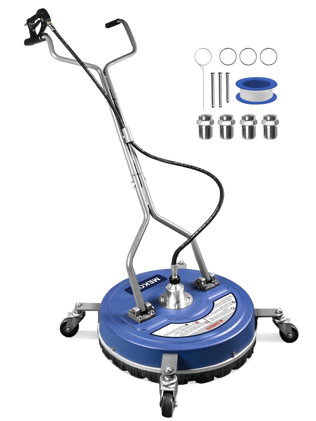 MEKOH Pressure Washer Surface Cleaner 20 inch, Power Washer Accessories 4000 PSI, Driveway Pressure Washer Attachment with 3/8 Inch Quick Connect, 3 GPM for Sidewalks