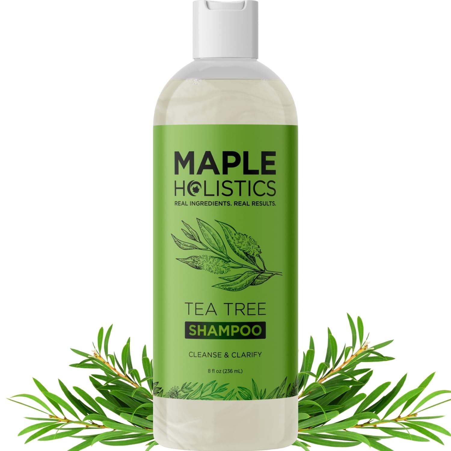 Refreshing Tea Tree Shampoo - Clarifying for Oily Hair and Dry Scalp With Jojoba and Rosemary Oil - Cleansing Sulphate Free With Essential Oils for Build up and Flakes - 236ml