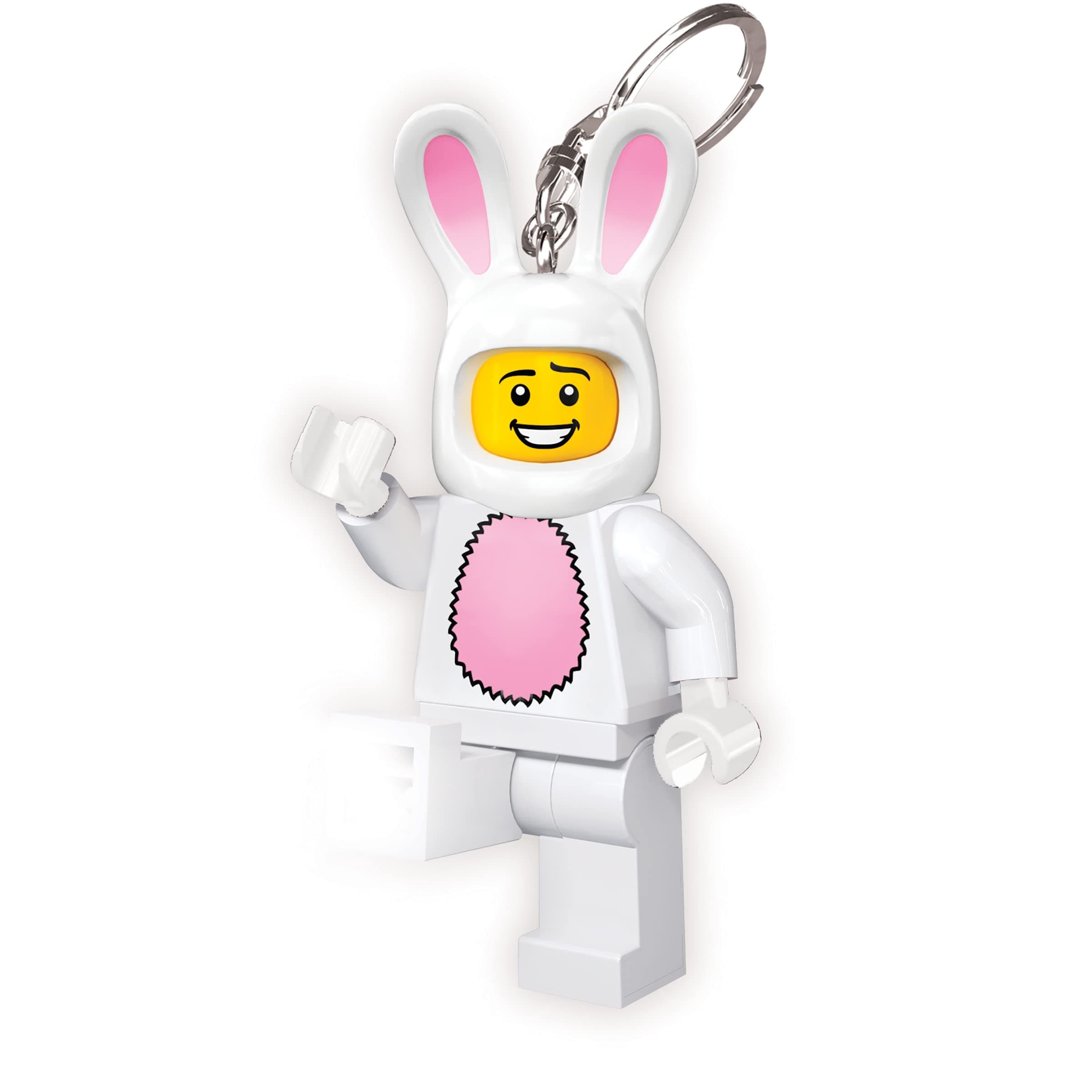 Lego IQ Minifigures Light Easter Bunny Suit Guy Keychain, 7.6 cm Tall