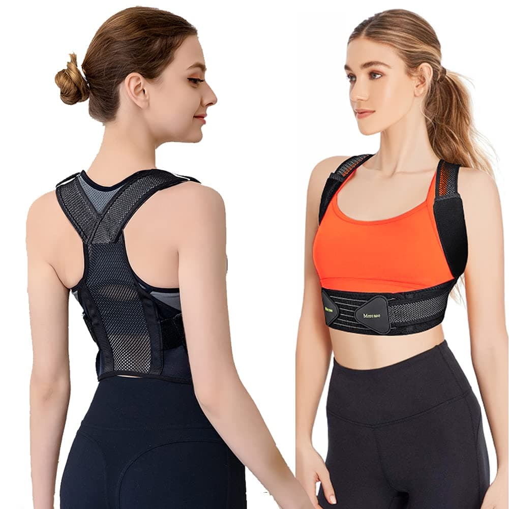 Mercase Invisible Posture Corrector for Men and Women,Lightweight Back Brace with 2 Support Plates, Adjustable and Breathable Back Support for Back, Neck and Shoulder Pain Relief(L, Waistline 32-39in)