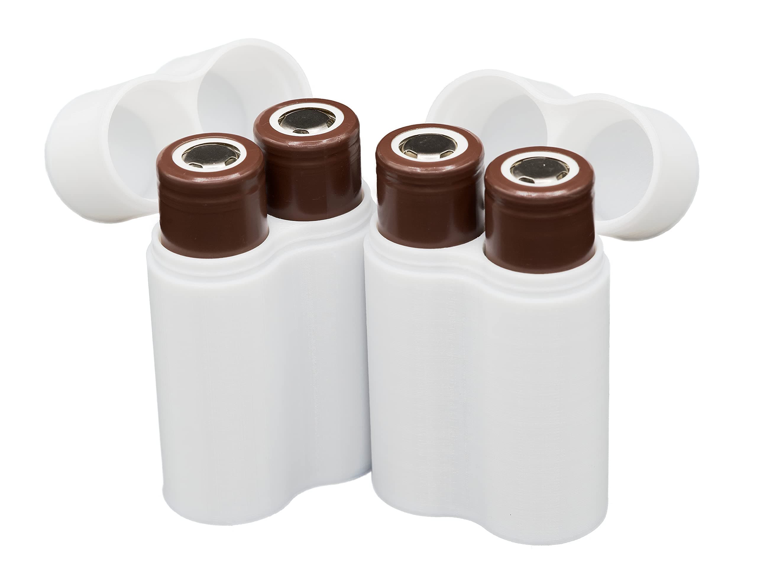 Slimline 18650 Battery Case, soft durable material - Pack of 2 (Holds 2 Batteries)