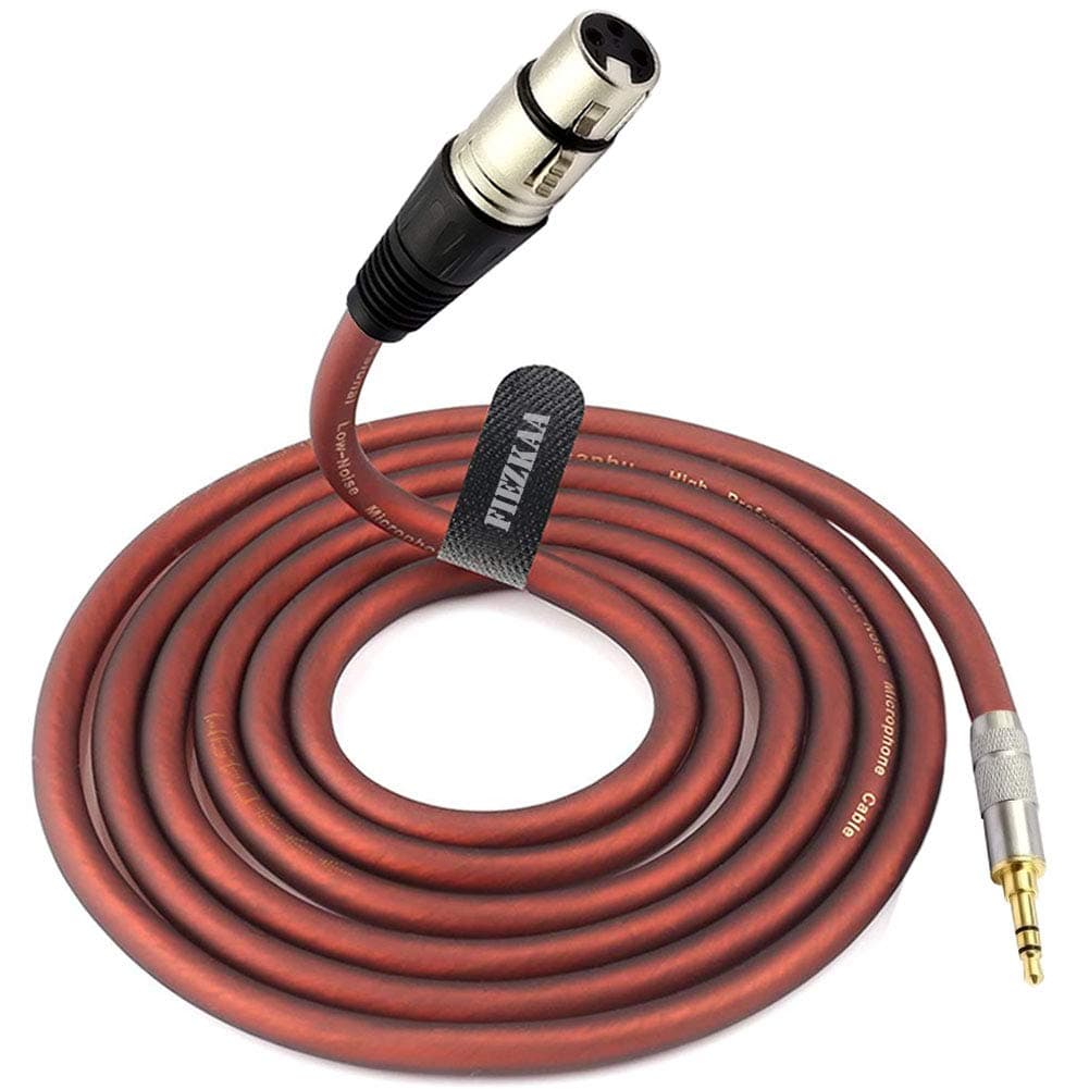 5 FT XLR Female to 3.5mm Microphone Cable Unbalanced Female XLR to 1/8 Inch TRS Stereo Mini Jack AUX Cord Audio Cable