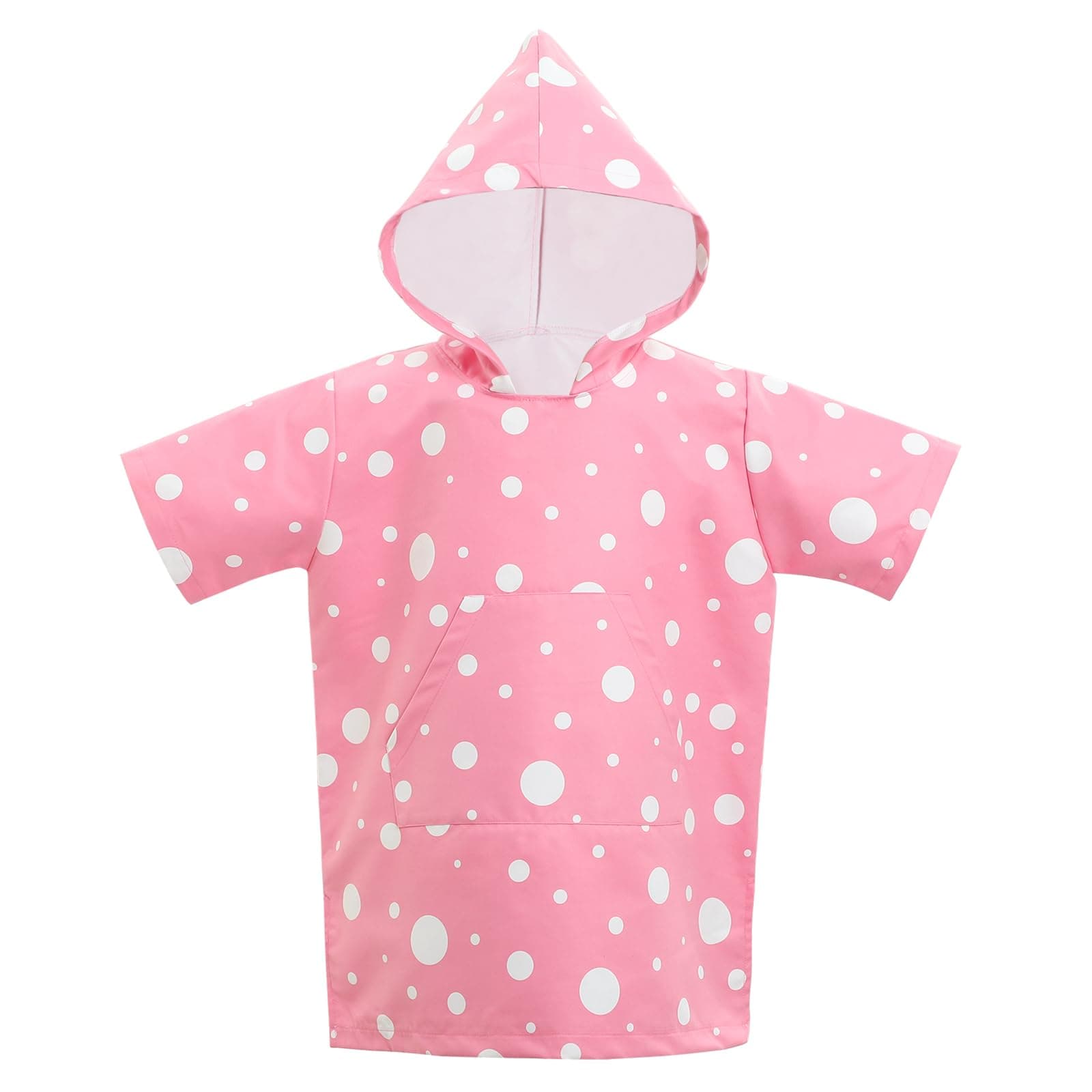 KAKU NANUKids 100% Microfiber Swaddle Coat 3-10 Years Quick Dry Hooded Pocket Poncho Towel for Beach Swimming Surfing Pink with White 5-10 Years