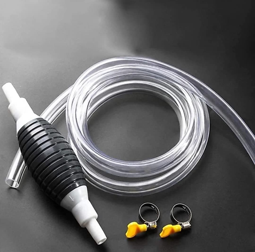 Oil Transfer Pump, Fuel Transfer Pump Kit, High Flow Siphon Hand Oil Pump, Portable Manual Car Fuel Pump for Petrol Diesel Oil Liquid Water Fish Tank with (200 CM Syphon Hose