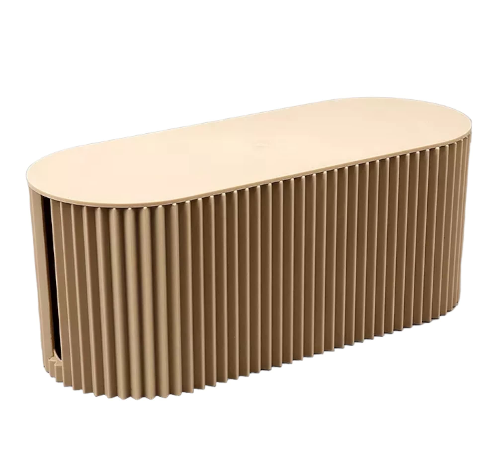 SAMARRA Cable Management Box, Dustproof Large Cord Organizer Box with lid,under desk cable hider(camel)