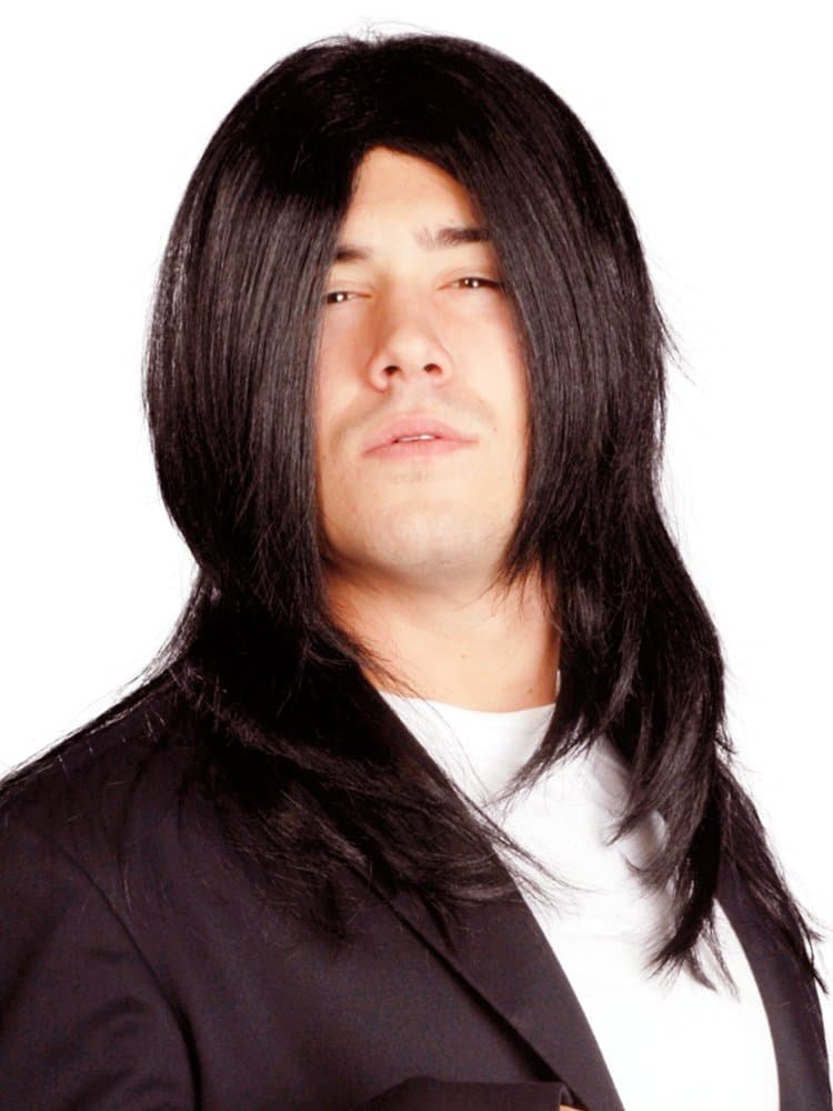 Enigma WigsMen's Rocky Long, Black, One size