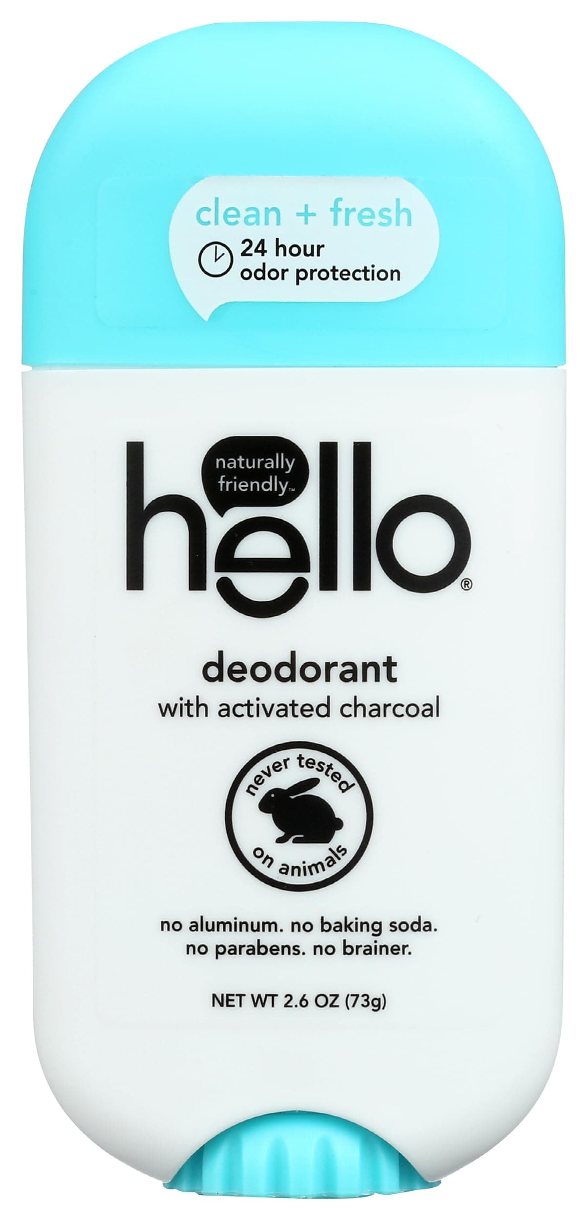 HELLO Clean and Fresh Deodorant with Activated Charcoal, 2.6 OZ