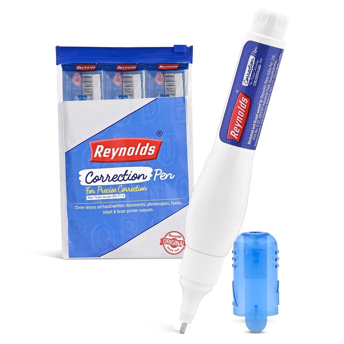 Reynolds CORRECTION PEN - 4 WHITENER PENS | MULTI PURPOSE CORRECTION PENS