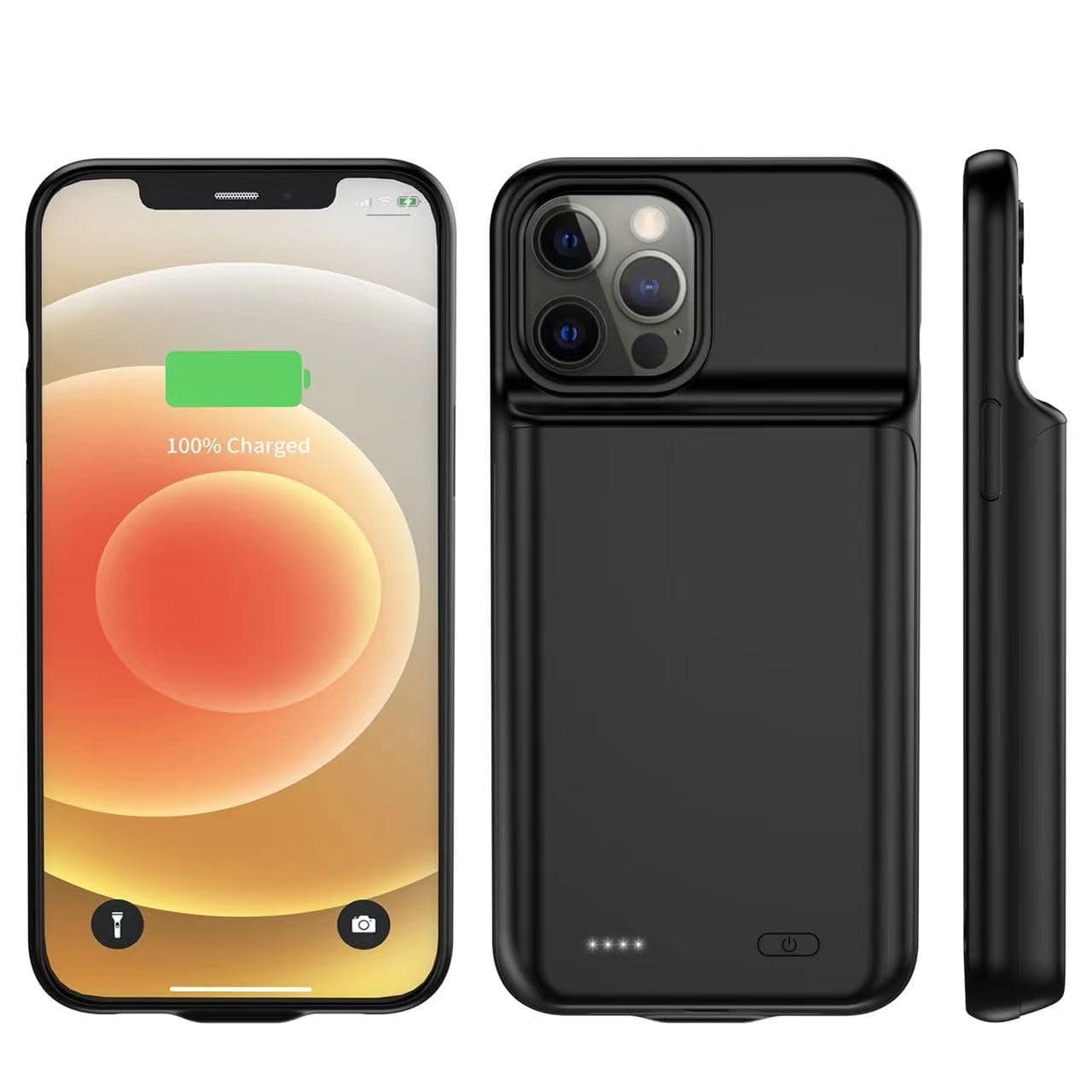 YISHDABattery Case for iPhone 12 Pro Max, 8500mAh Portable Protective Charging Case with Extended Backup, Ultra Rechargeable Battery Pack External Charger (6.7inch) - Black