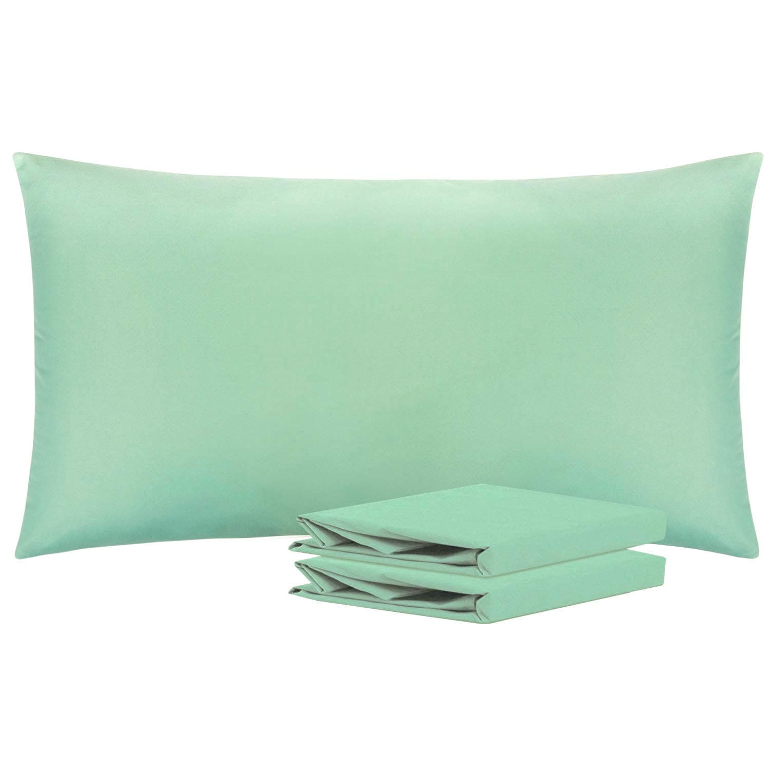 NTBAY King Pillowcase Set - 2 Pack Brushed Microfiber 20x36 Pillowcases - Soft, Wrinkle-Free, Fade-Resistant, Stain-Resistant, Sea Green Pillowcases with Envelope Closure - 20x36 Inches, Sea Green