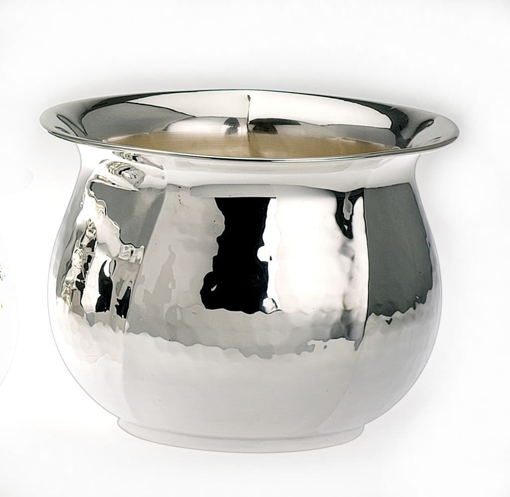 Hammered Belly Planter 9.5 x 10 cm Silver-Plated German Manufacture