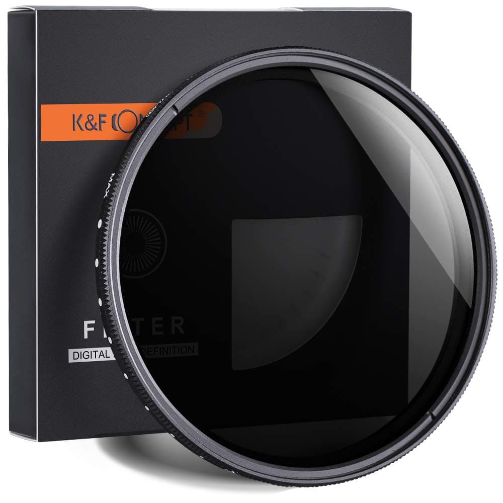 K&F Concept 82 mm ND2 to ND400 Variable Neutral Density Filter Slim ND Fader ND2-400 Optical Glass Filter for DSLR Camera Lenses (82mm)