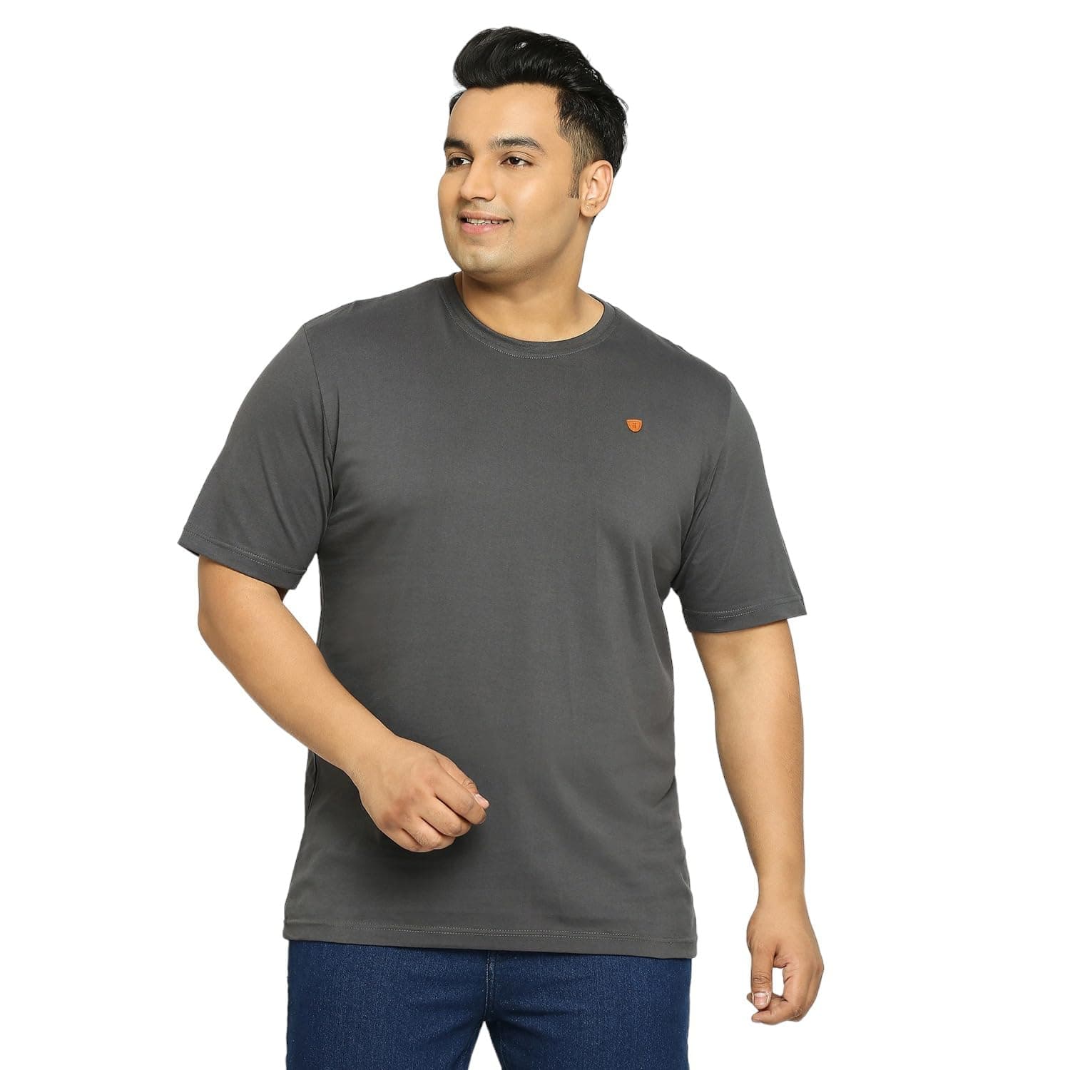 VAISHVIKMens Plus Size T-Shirt - Dark Grey