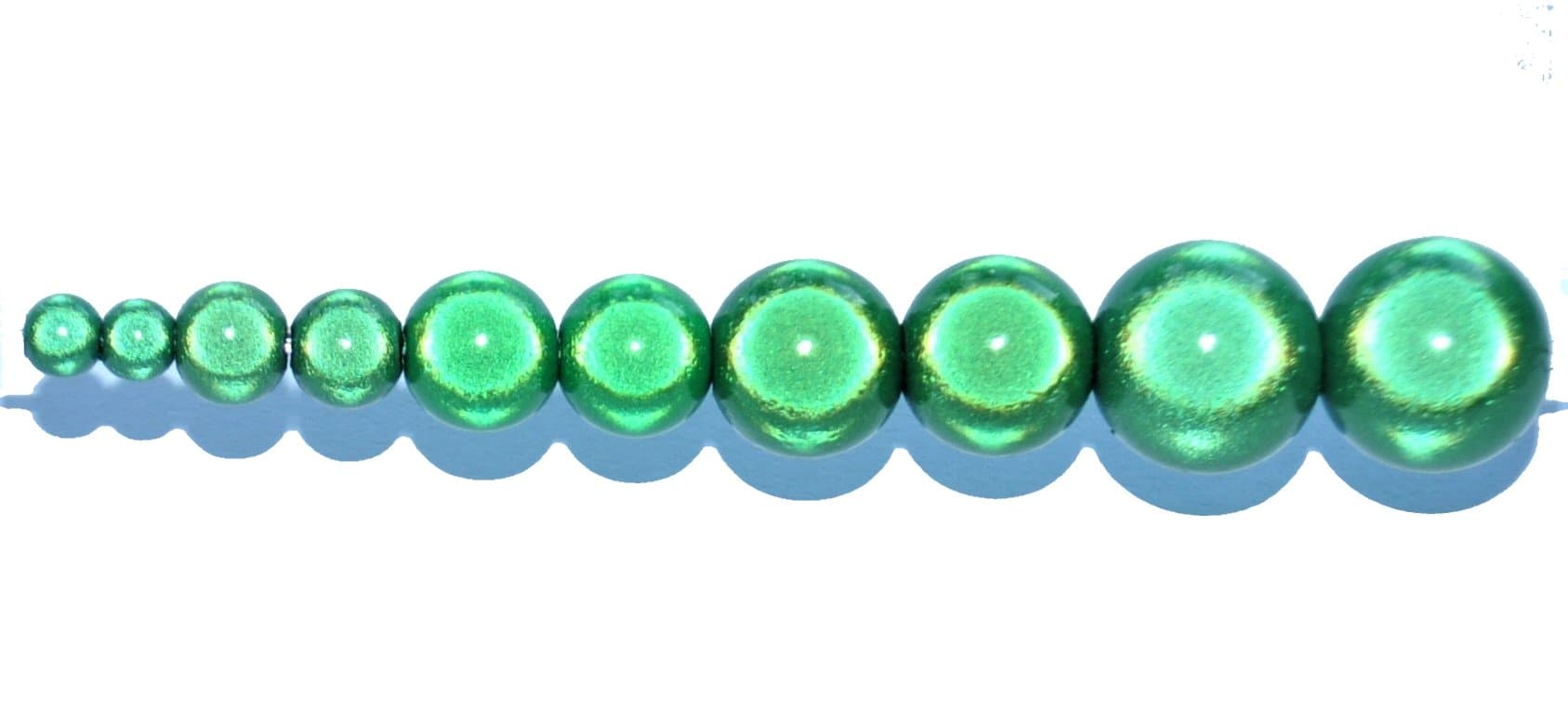 40 pcs 3D Illusion Miracle Beads, Round, 8 mm (Green)