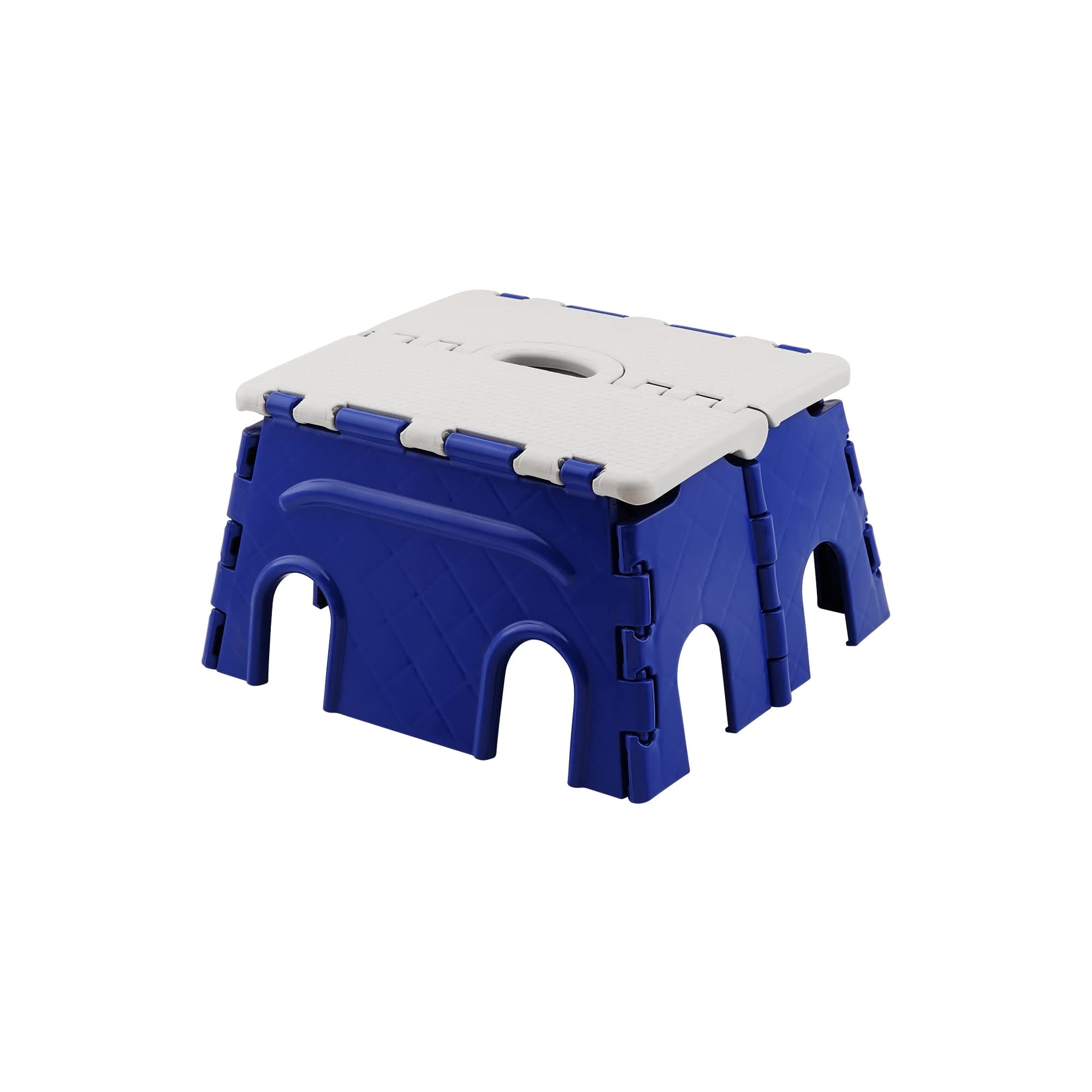 Primelife 7 Inches Super Strong Folding Step Stool for Adults and Kids, Kitchen Stepping Stools, Garden Step Stool (Blue-White)(Prime)