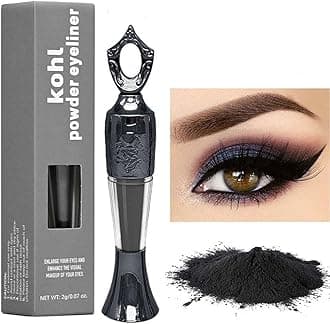 Powder Eyeliner, Handmade 100% Natural eyeliner powder, Intense Color, Long-Wearing, Smudge-Proof(Black，1Pcs)