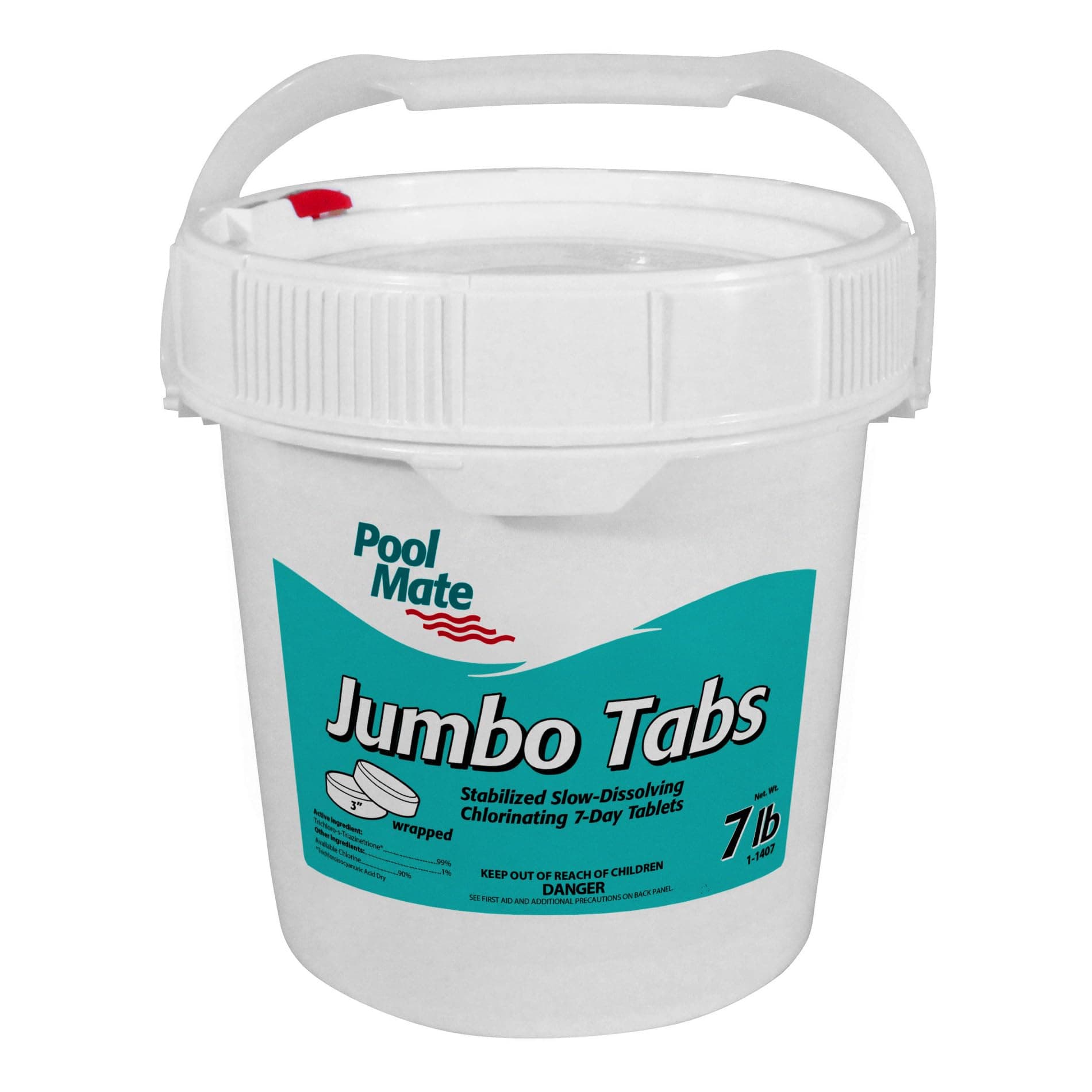 Pool Mate 7-Pounds Premium Slow-Dissolving Jumbo Tabs, Chlorine Tablets 3 Inch, Made in USA