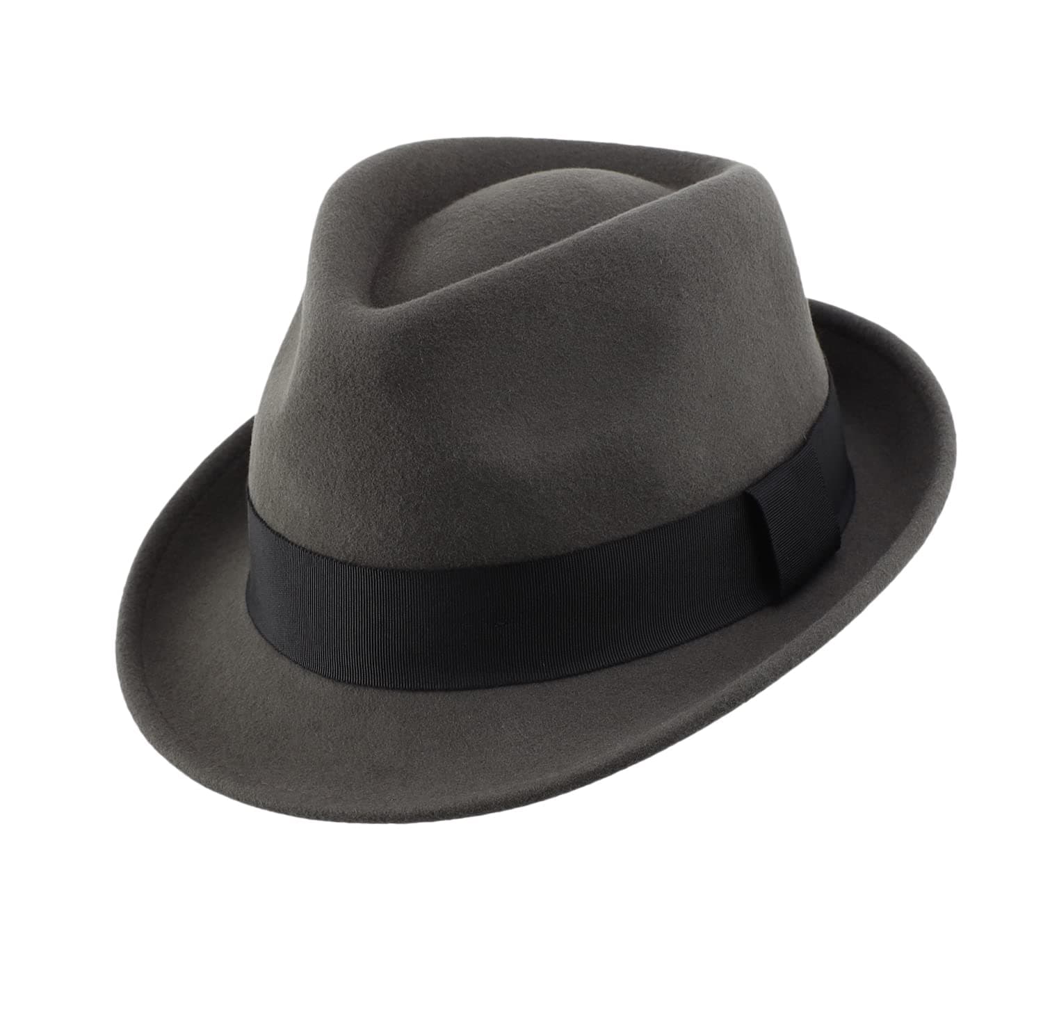 Men's Wool Felt Winter Hat Short Brim Fedora Hat