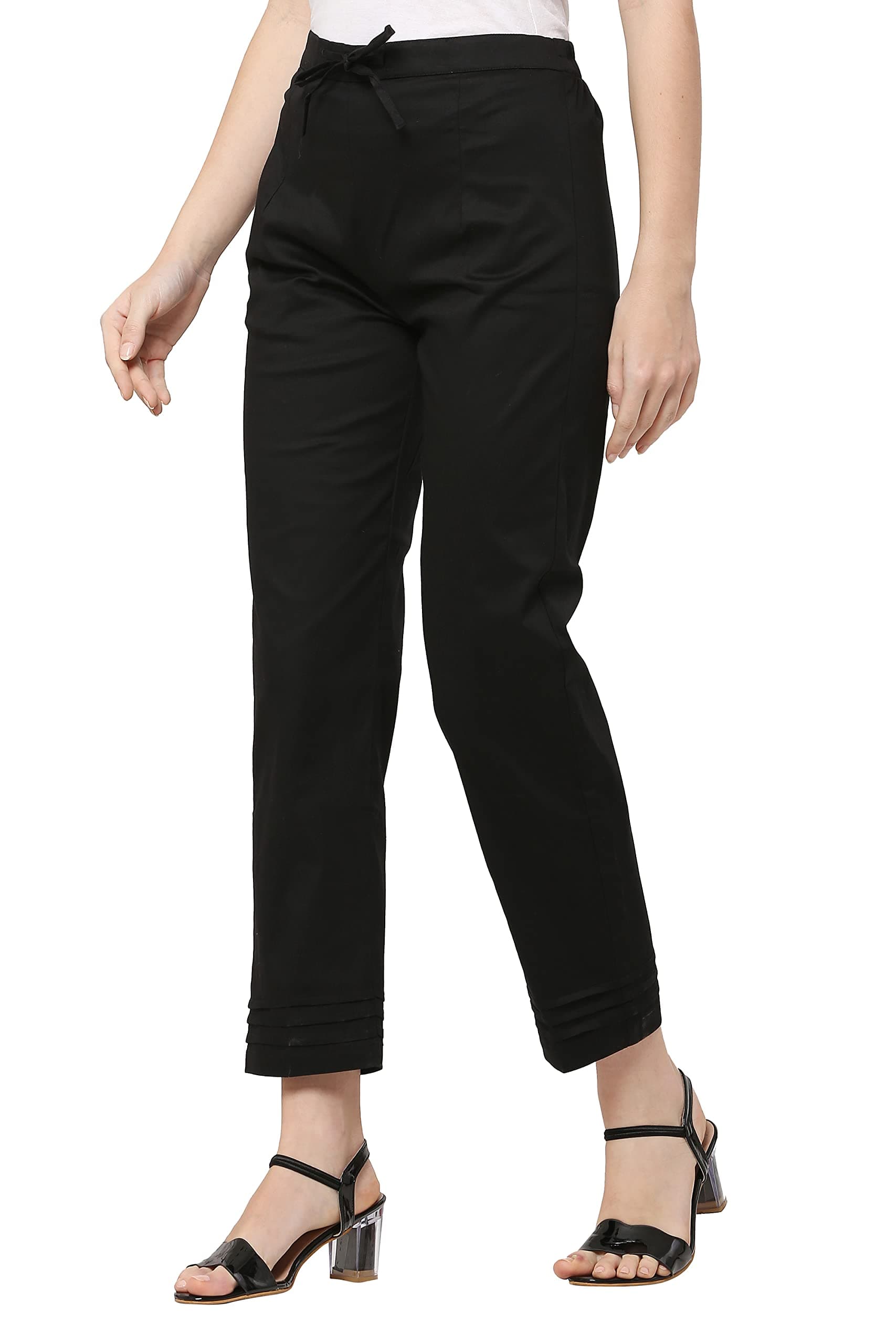 Aasma Creatives Women's Cotton Stretchable Pintuck Pant