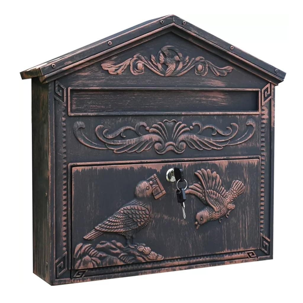 MAVIFE Post Box, Vintage Mailbox, Mailbox Wall Mount,Mailbox Farmhouse Style Home Decor Large Mailboxes For Outside.