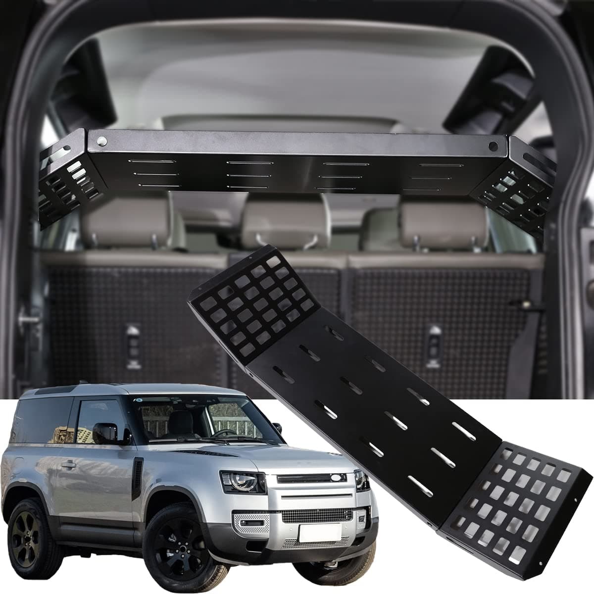 Car Trunk Shelf Cargo Storage Organizer Compatible with Defender 110 2020-2026，Aluminum Alloy Trunk Cargo Rack Luggage Storage Carrier Basket Expansion Accessories