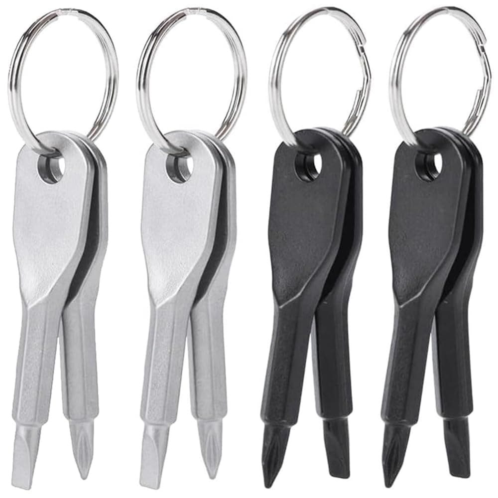 8Pcs Mini Keychain Screwdriver,Outdoor Portable EDC Multifunction Screwdriver Set Flat Head & Phillips Screwdriver Wrench Tool with Key Ring
