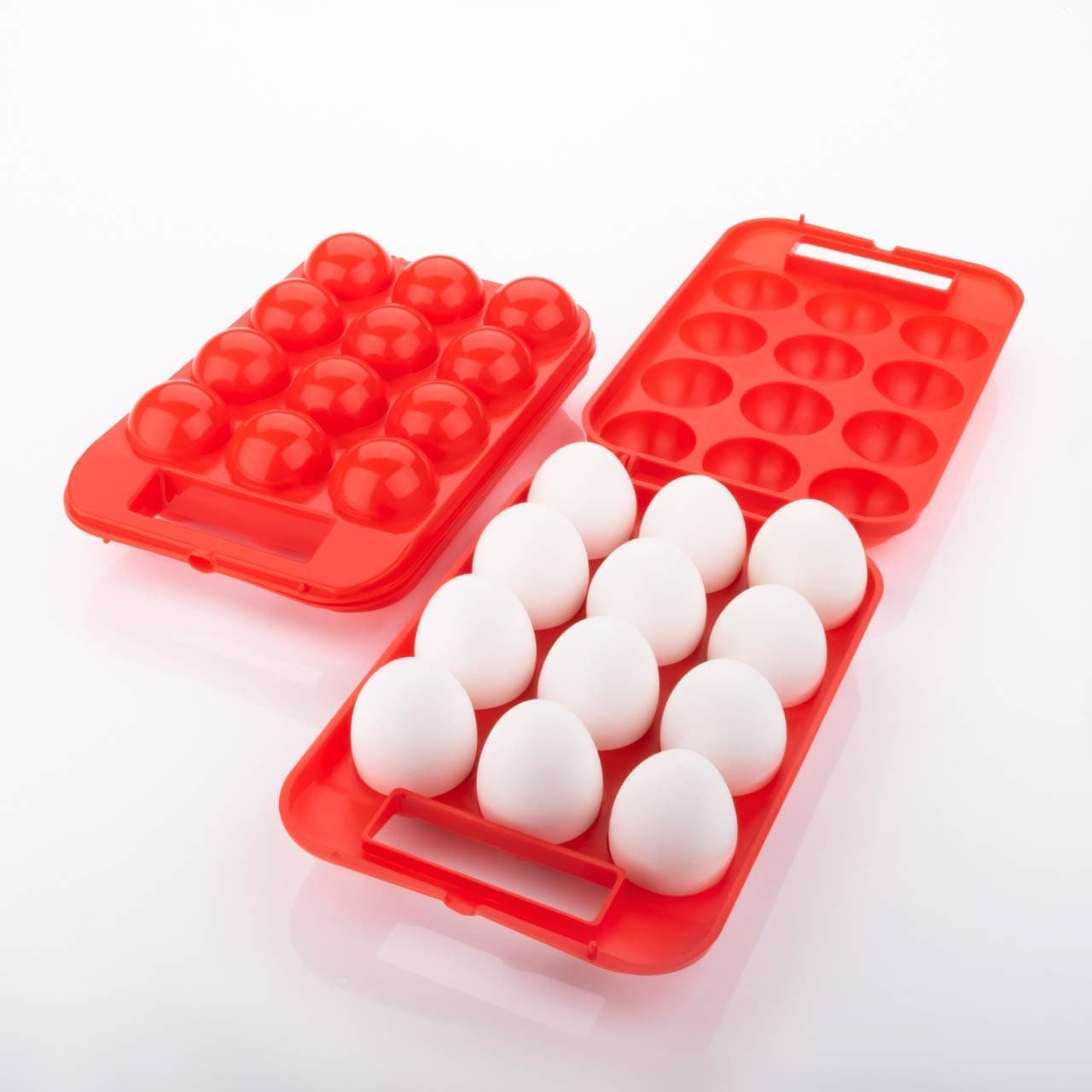 XMART INDIA Portable Plastic Egg Holder Carrier Storage Box for 12 Eggs Egg Tray for 12 Eggs Egg Storage Box, Multicolor
