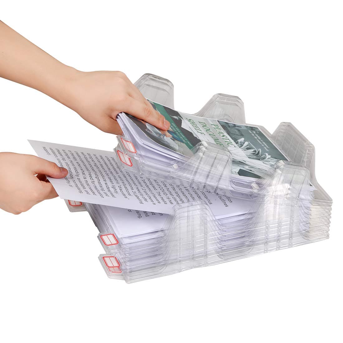 zubulun 12 Pack File Organizers - Letter Size, Stackable Trays for Desk - for Office Files, Mail...