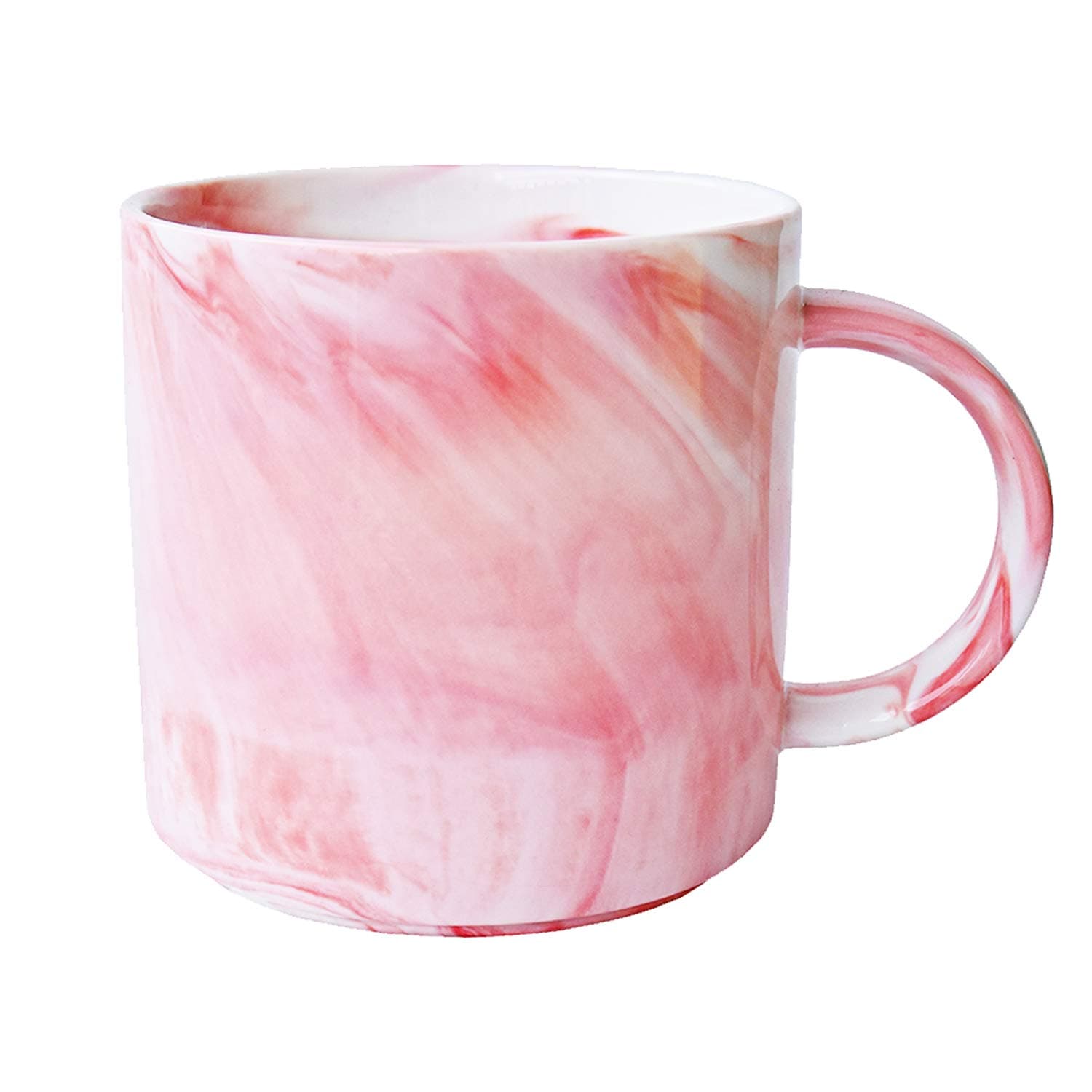 Marbling Ceramic Coffee Mug, Tea Cup for Office and Home, 13 Oz, Dishwasher and Microwave Safe (Pink, 1)