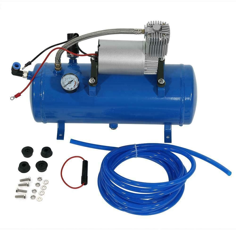 DC 12V 6 Liters Air Compressor Pump Tank Kit, 150 PSI Inflator Pump Air Compressor System for Vehicle Car Truck Horn